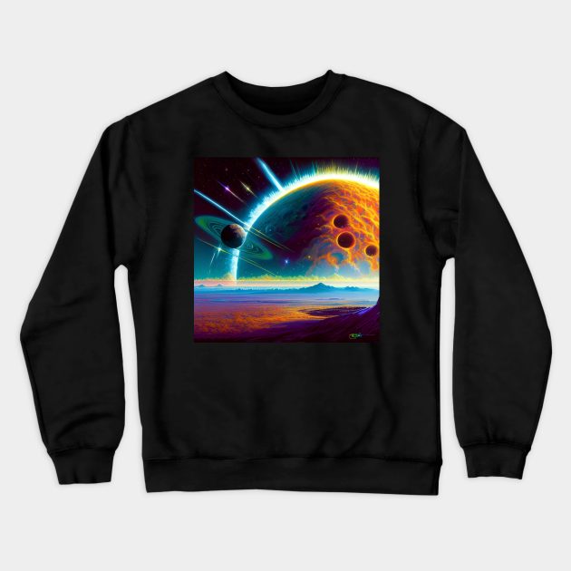 Ethereal Scifi Landscapes 97 Crewneck Sweatshirt by Benito Del Ray